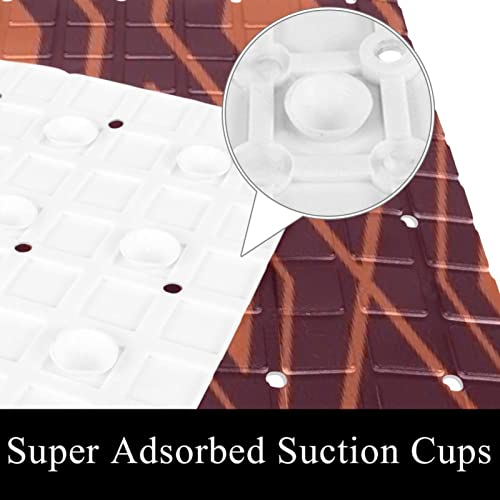 Tapis de bain antidérapant PVC à ventouses et trous de drainage