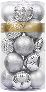 KI Store Black Christmas Baubles 60mm Christmas Tree Decoration Ornaments 34pcs Shatterproof Balls for Halloween Xmas Hanging Decorations Festival Holiday Decor