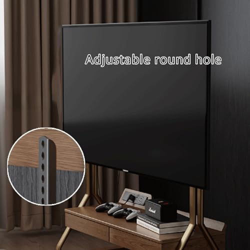 Soporte móvil para TV ajustable con ruedas y cajones miniatura 4