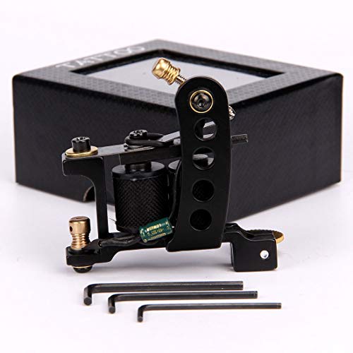 Professional Tattoo Coil Mahine Handmade Wire Cutting Iron Tattoo Machine Gun 10 Wrap Coils 28Mm Frame Liner Shader Custom Carbon Steel For Tattooist (Shader) #TOP6