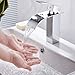 Wasserhahn Bad, wasserfall Wasserhahn Badezimmer Waschbecken mit Geräuscharmem Keramischem Ventilkern, Einhandmischer Waschtischarmaturen, Heißes und Kaltes Wasser Vorhanden, Waschtischarmatur