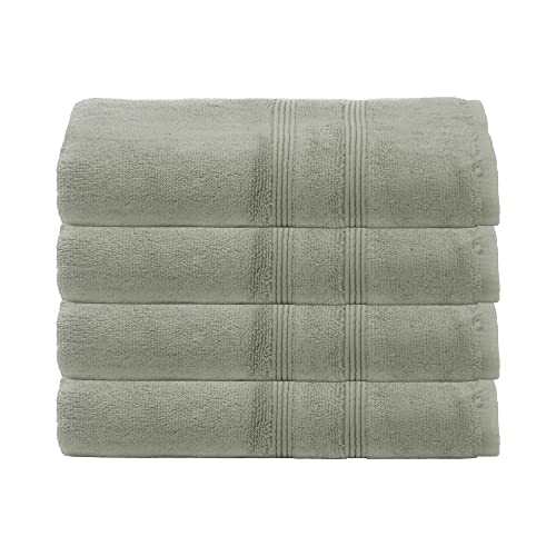 Mosobam 700 Gsm Hotel Luxury Bamboo Viscose-Cotton, Hand Towels 16X30, Set Of 4, Seagrass Green, Turkish Hand Towels #TOP10