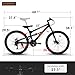ALAKFORM Mountain Bike 24/26/27.5 Inch,Full Suspension, 21-Speed Disc Brake,Carbon Steel Adult Sport Bicycle for Mens Womens(26-Inch,Black Orange)