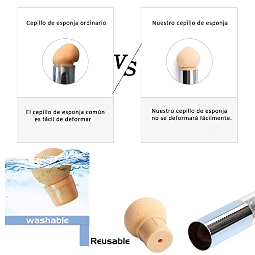 Kaagee 19Pcs In 1 Set Nail Sponges For Ombre Double-Head Nail Pen Ombre Brush For Gel Nails French Tip Manicure Brush Nail Art Tools With 18Pcs Replacement Sponge Head (White) #TOP3