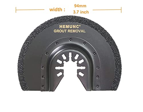 Hemunc 3 Oscillating Tool Blade For Grout Removal Carbide Grit 1/16, 4 Grout Removal Blades For Oscillating Tool Diamond Grits #TOP1