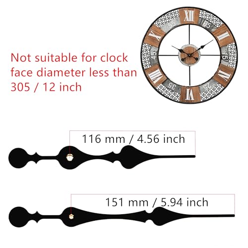 TIKROUND Youngtown 12888 Quartz DIY Wall Clock Movement Mechanism DIY Repair Parts Replacement Fit Dials up to 40 cm(15.7 Inches ) in Diameter.