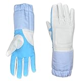 FEFOSAEP Fencing Gloves - Leather Fencing Glove for Sabre - Washable Electric Saber Glove Lightweight Cuff (6.5, Right)