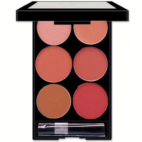 KARLOR Palette di 6 colori opachi blush cipria, pesca, rosa, nude, rossa, corallo, marrone