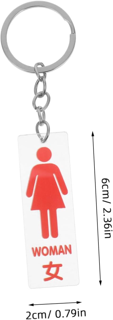Restroom Pass Keychain Bathroom Key Tag Key Ring Pendant for Women Identifier for Restaurant Office and on-the-Go Use 2.36 X 0.78 X 0.15 in image 2