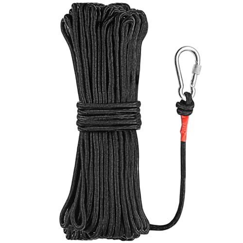 Dawumin 20m Seil mit Karabiner, Kletterseil Outdoor, Reepschnur Seile mit Enterhaken, Hoher Sicherungsseil für Bergsteigen, Fischen, Camping, Schaukel (8mm)