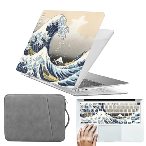 Funda MacBook Air 13 Pulgadas M2 M1 2020 carcasa dura con cubierta teclado A2337 Ola del Mar
