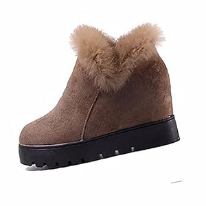 ZHUDJ ZHUDJ Damen Schuhe Winter Stiefel Keilabsatz Runder Für Casual Khaki Schwarz ZHUDJ ZHUDJ Damen Schuhe Winter Stiefel Keilabsatz Runder Für Casual Khaki Schwarz