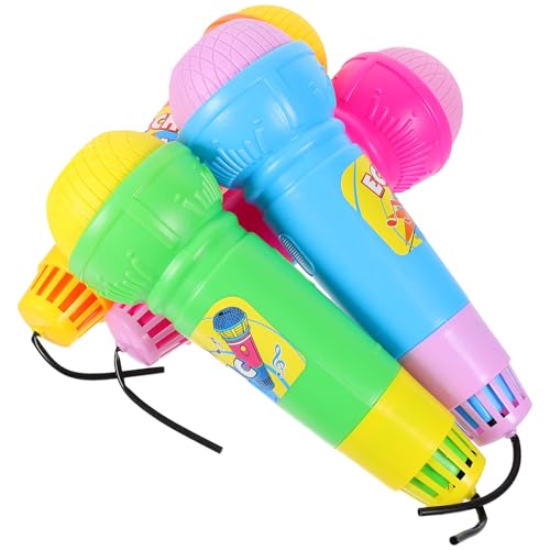 MOLUCKFU 4 pièces Microphone Écho pour Garçon Fille Microphone Simulation Léger et Accessoire de Fête et Spectacle pour Garçons et Filles