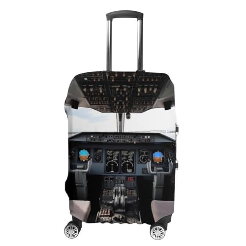 Airplane Cockpit Luggage Cover, Washable Elastic Suitcase Cover Protector Fit 18-32 Inch Luggage