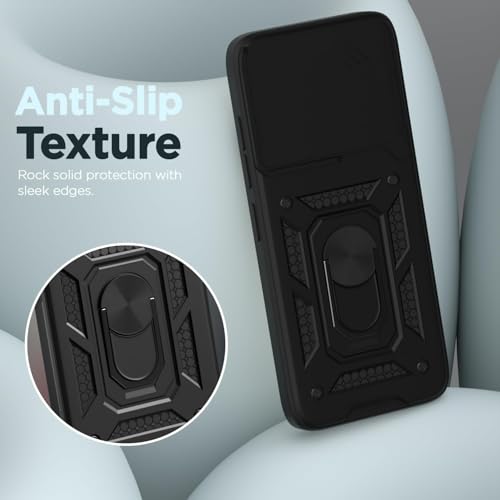 Image of Luxe Back Cover for Vivo V60E 5G / Vivo T4 Pro 5G / Vivo V60 5G | D10 Tough Armor Case | Sliding Camera Shield | 360 Protection | Kickstand Ring Holder | Military-Grade Bumper Case