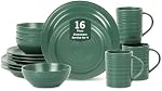 Stone Lain Orbit 16-Piece Dinnerware Set Stoneware, Green