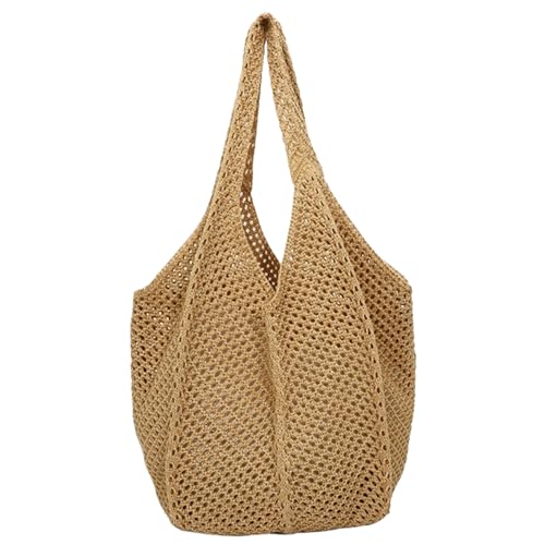 Crochet Beach Bag Mesh Crochet Tote Bag Large Capacity Woven Beach Aesthetic Shoulder Carrier2