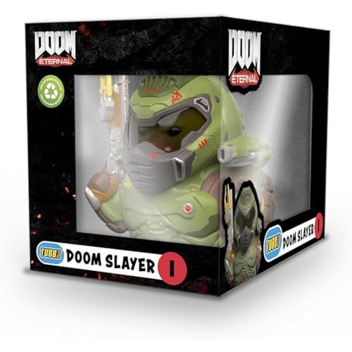 TUBBZ Boxed Edition Doom Slayer - Figura Coleccionable de Pato de Goma de Vinilo - Producto Oficial de Doom - TV, películas y Videojuegos