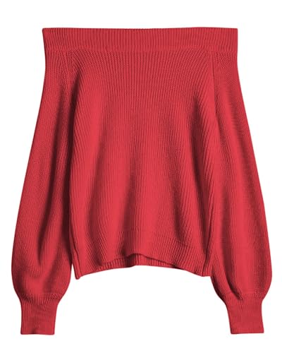 Image of ZAFUL Sweaters for Women Off Shoulder Knit Sweater with Long Sleeve Loose Pullover Jumper Tops