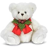 Bearington Hollister Hollybeary Christmas Teddy Bear, 15 Inch, White Teddy Bear Gifts for Kids