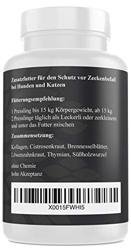 Adema Natural® ZECKIXX - Zeckentabletten für Hunde und Katzen - Zeckenschutz Katze - 60 Presslinge - Natürliche Formel für Tiere - Ohne künstliche Zusätze