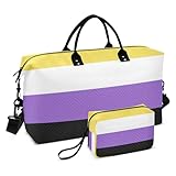 Reisetasche, Wochenendtasche mit Kulturbeutel für Geschäftsreisen, wasserdicht, nicht-binäre Pride-Flagge, Nb Nonbinary Pride Lgbt