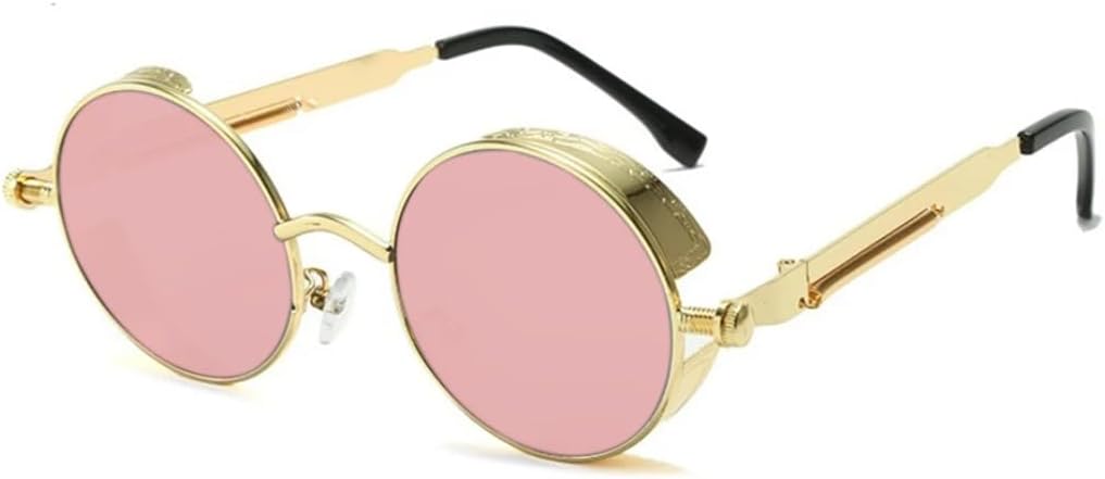 Round Steampunk Sunglasses Men Fashion Male Anti-uv Women Metal