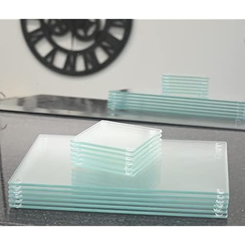 DEENZ Clear Glass Coasters and Placemats Set Cover