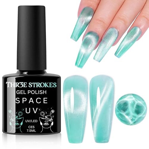 Image of THR3E STROKES 9D Glitter Cat Eye Magnetic Nail Polish Art Manicure DIY at Home Soak Off UV 7.5ML (CE5, 7.5ML)