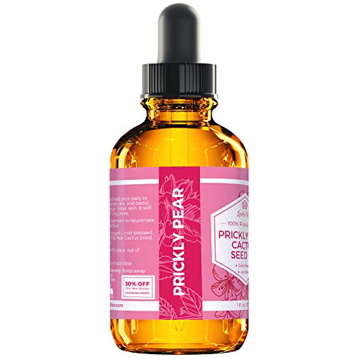 Leven Rose Prickly Pear Cactus Seed Oil (Barbary Fig) 100% Pure Organic, Extra Virgin, Cold Pressed, All Natural Face, Dry Skin & Body Moisturizer And Hair Treatment 1 Oz #TOP2