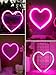 Pink Heart Neon Sign, Battery Operated or USB Powered LED Heart Lights for Valentines Day Decoration, Valentines Gifts for Wife Wedding Proposal Anniversary Mother's Day Girls’ Room Table Wall Decor