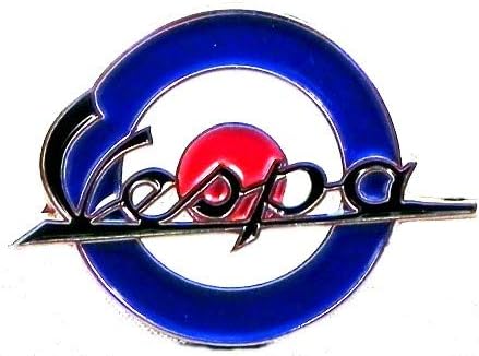 Metal Enamel Pin Badge Brooch Scooter Mod RAF Roundel - Vespa