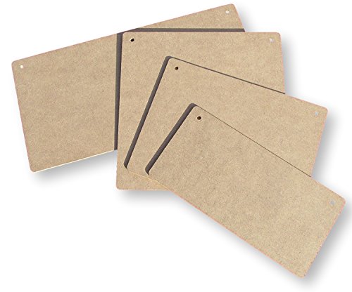 Okra 5 targhe rettangolari in Legno, 20 cm x 15 cm, con 2 Fori, in MDF, per Decorazioni Artigianali