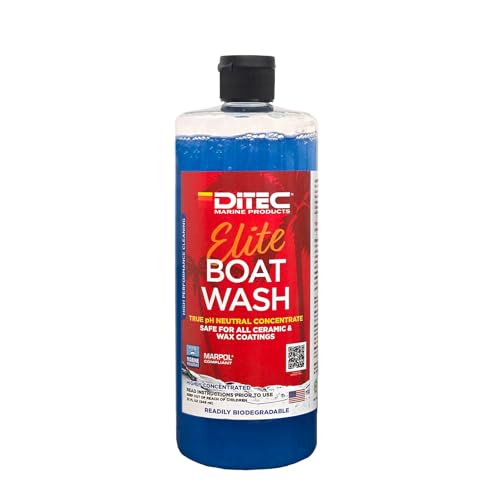 DITEC Marine Elite Boat Wash - Higly Concentrated | PH Neutral, Ceramic and Wax Coating Safe, Waterway Safe (32 fl oz)