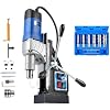 ZELCAN Mag Drill Press, 1550W Portable Magnetic Drill Press with 2 Boring Diameter Bundle with Annular Cutter Set, 6pc Mag Drill Bit Kit with 2 Cutting Depth