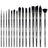 Pinselset Malen - 15 Acrylfarben Pinsel Set für Öl, Aquarell, Miniaturen, Modell,Steinmalerei,Gouache,kreative Körperfarbe(Nylon Hair)