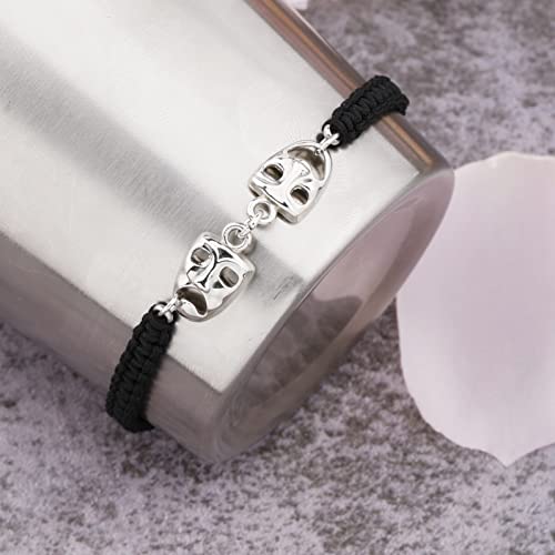 Image of WKXZMTR Mask Actress Bracelet Theater Gifts Theatre Lover Gifts Tragedy Masks Charm Bracelet Play Performer Gift Drama Gift (Mask Br R)