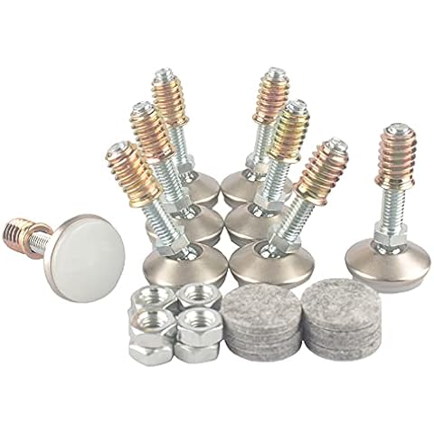 HUAYY Furniture Levelers Swivel Feet,Angle Height Adjustable(5/16-18 Nut Inserts Kits-8 Sets),Heavy Duty Leveling Legs for Table Chairs Cabinets Sofa,with High-Density Self-Adhesive Felt Pads Cover