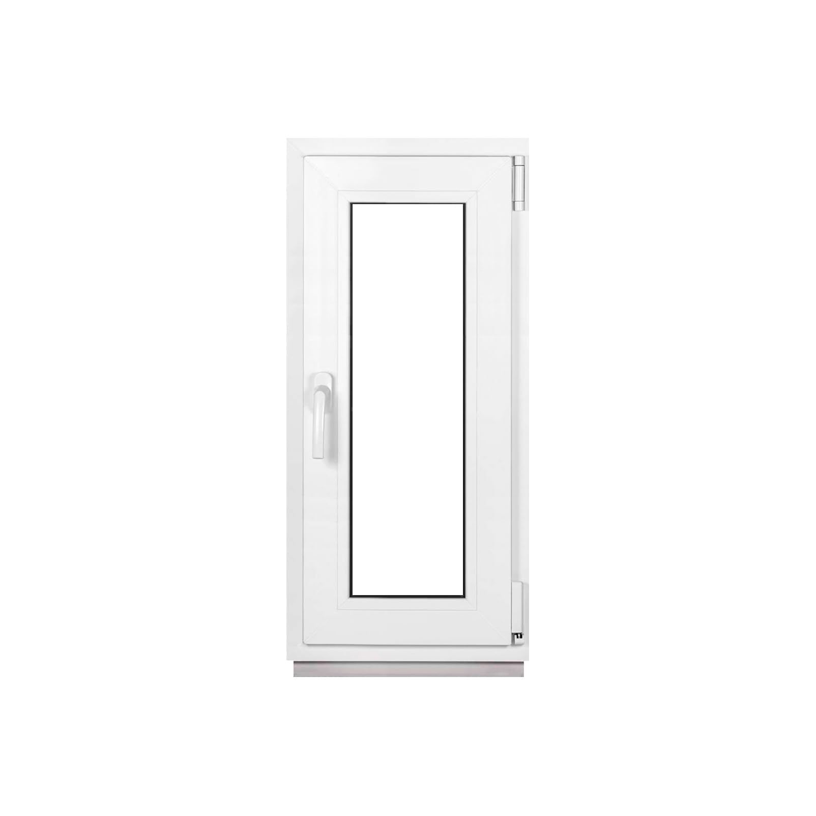 Framex Finestra in Plastica Bianca Larghezza x Altezza 40 x 90 cm (400 x 900 mm) Doppi Vetri (32 mm), Anta-Ribalta, Girevole DIN Destra – Premium