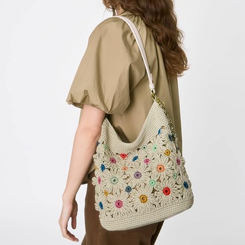 Image of The Sak Sequoia Hobo Bag - Hand Crochet Large Women's Purse for Everyday & Travel - Durable Handbag & Tote With Zipper Pocket