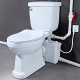 700 Watt Mazeriertoilette mit Pumpe für Keller Upflush System Zweiteilige Toilette längliche Schüssel Abwasserpumpe mit 4 Einlässen für WC Küchenbecken Dusche Abwasserentsorgung 7,0 m vertikal