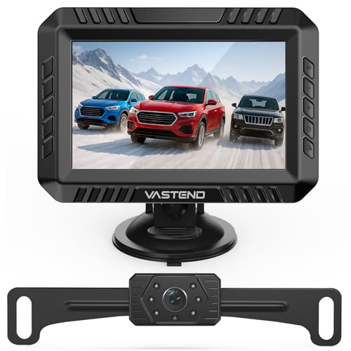 VASTEND Cámara de visión Trasera inalámbrica de 5 Pulgadas 1080P, cámara de visión Trasera, instalación de Bricolaje, IP69K, Sistema de cámara de visión Trasera Impermeable para Coche, Furgoneta, SUV