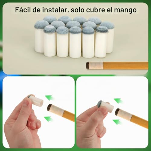 Miniatura 4 de Xihircd 20uds Puntas Para Tacos De Billar, Accesorios Para Mesa De Billar De 12mm Consejos Para Tacos De Billar Repuesto De Puntas Para Tacos De Billar Para Billa