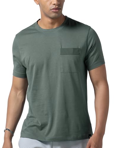 Image of DAMENSCH Regular Fit Cotton Blend Tshirt Half Sleeve Crew Neck Comfortable Casual Lightweight Premium Vortex Elemental Breeeze Tshirts for Men Pack of 1