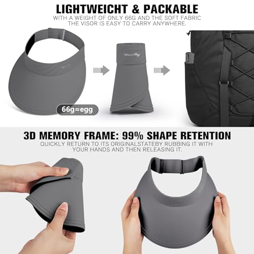 Image of YANIKY Sun Visor Hat for Women,UPF50+ Seamless Sun Hats Men Women Lightweight Sports Cap Stretchy Ponytail Hat for Outdoor