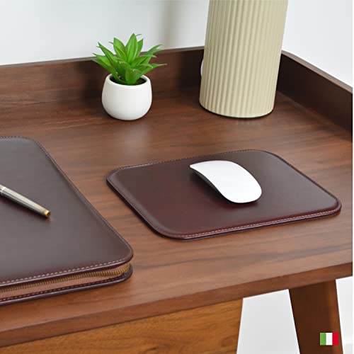 Maruse Italian Leather Mouse Pad For Home Or Office Desktop, Handmade In Italy, Black #TOP5