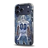 IKPYTREE Custom Football Phone Case for iPhone 17 Air 16E 16 15 14 13 12 11 Pro Max Plus XR X - Personal Name and Number - Dallas C Athletes on Heavyduty Back Cover