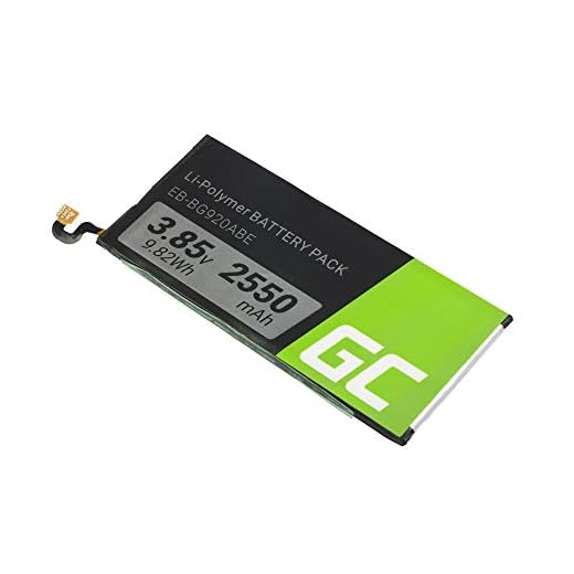 Green Cell batteri EB-BG920ABE för Samsung Galaxy S6 | Li-Polymer | 2550 mAh 3.85V | Reservbatteri | Ersättning Smartphone batteri | mobiltelefonbatteri | Full kompatibilitet | Ersättningsbatteri