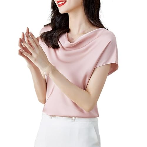 T-shirt en satin femme fluide pour masquer les rondeurs avec élégance
