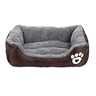 Pet Deluxe Dog Bed, Super Soft Pet Sofa Cats Bed, Non Slip Bottom Pet Lounger,Self Warming and Breathable Pet Bed Premium Bedding (S)-Coffee
